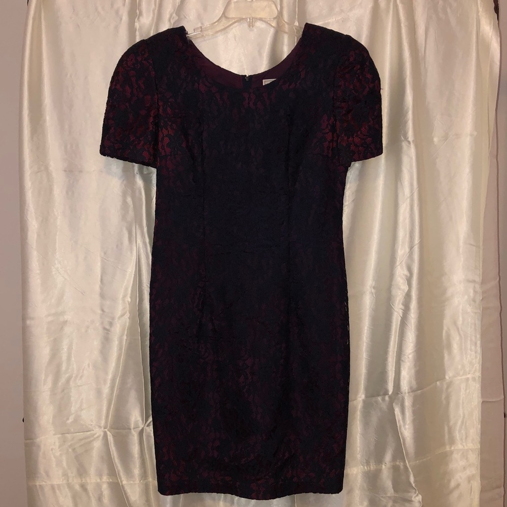 Navy floral lace dress